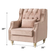 Alabama 33 in. Chair in Light Brown / Beige - Gate FurnitureLiving Room Chair
