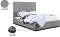 Alfie Linen Textured Fabric Full Bed Grey - AlfieGrey-F