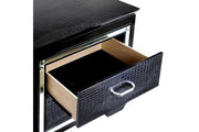 Allura Black LED Nightstand - Gate FurnitureNightstand