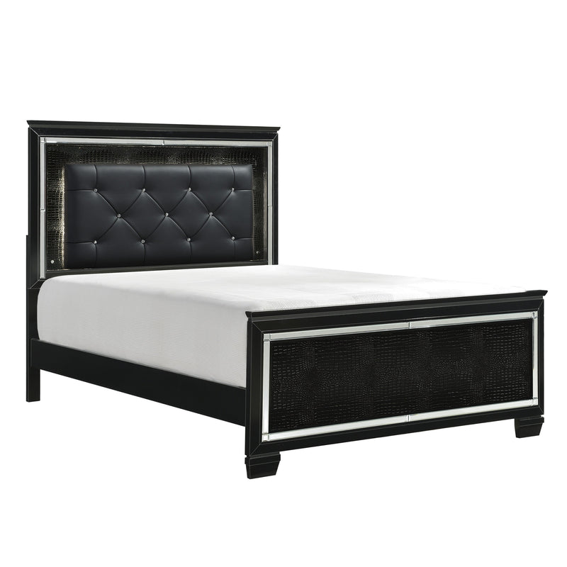 Allura Black LED Upholstered Panel Bedroom Set - Gate FurnitureBedroom Set