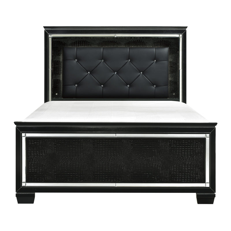 Allura Black LED Upholstered Panel Bedroom Set - Gate FurnitureBedroom Set