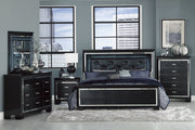 Allura Black LED Upholstered Panel Bedroom Set - Gate FurnitureBedroom Set