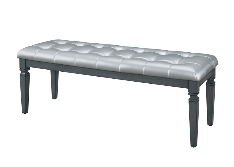 Allura Gray Bedroom Bench - Gate FurnitureAccent Bench