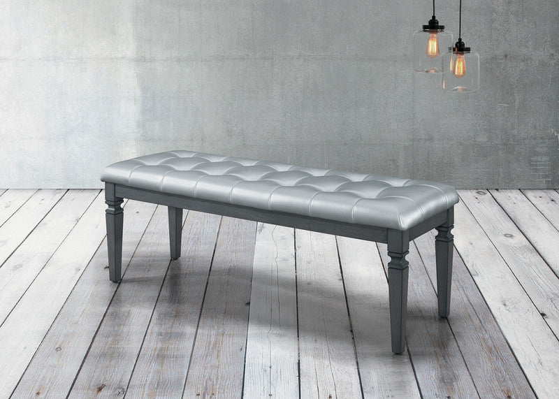 Allura Gray Bedroom Bench - Gate FurnitureAccent Bench
