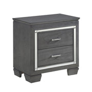 Allura Gray LED Nightstand - Gate FurnitureNightstand