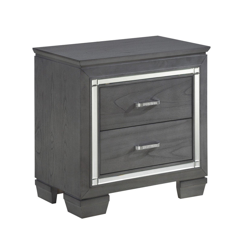 Allura Gray LED Nightstand - Gate FurnitureNightstand