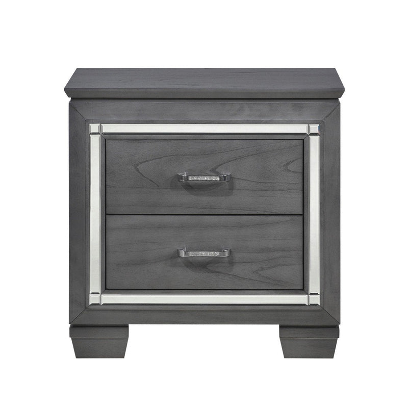 Allura Gray LED Nightstand - Gate FurnitureNightstand