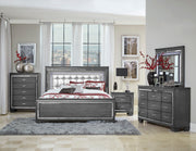 Allura Gray LED Upholstered Panel Bedroom Set - Gate FurnitureBedroom Set