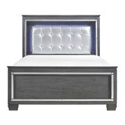 Allura Gray LED Upholstered Panel Bedroom Set - Gate FurnitureBedroom Set