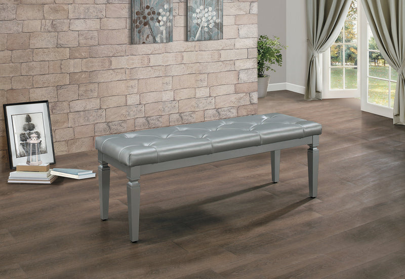 Allura Silver Bedroom Bench - Gate FurnitureAccent Bench