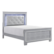 Allura Silver LED King Panel Bed - Gate FurnitureKing Bed