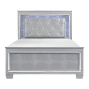 Allura Silver LED King Panel Bed - Gate FurnitureKing Bed