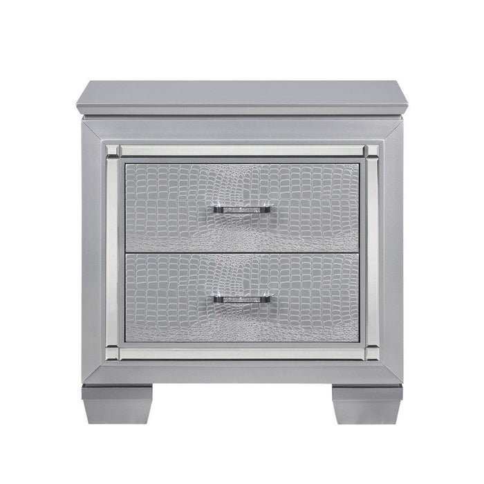 Allura Silver LED Nightstand - 1916-4 - Gate Furniture