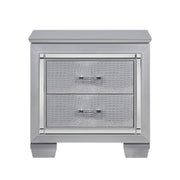 Allura Silver LED Nightstand - Gate FurnitureNightstand