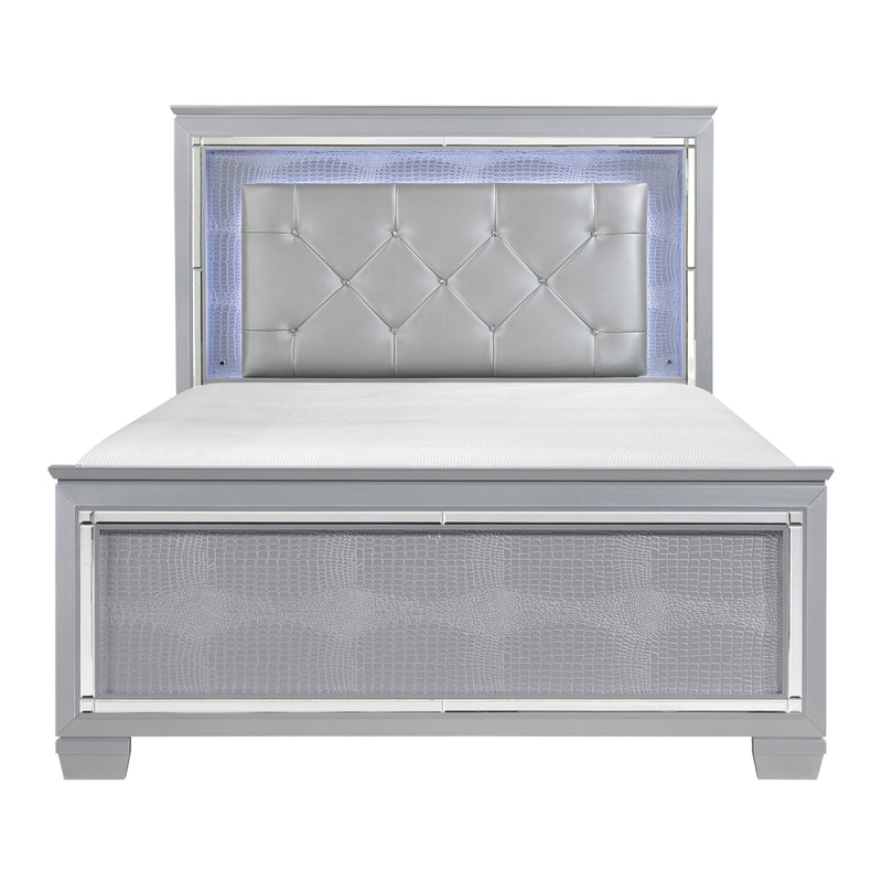 Allura Silver LED Upholstered Panel Bedroom Set - Gate FurnitureBedroom Set
