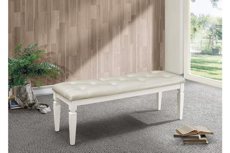 Allura White Bedroom Bench - Gate FurnitureAccent Bench