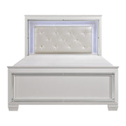 Allura White LED King Panel Bed - Gate FurnitureKing Bed