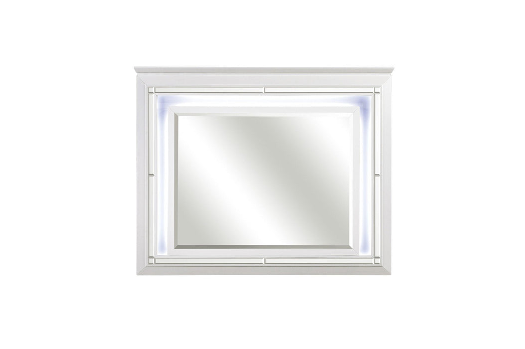 Allura White LED Mirror - 1916W-6 - Gate Furniture
