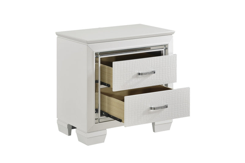 Allura White LED Nightstand - Gate FurnitureNightstand