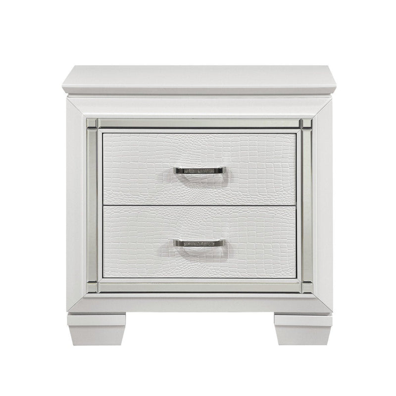Allura White LED Nightstand - Gate FurnitureNightstand