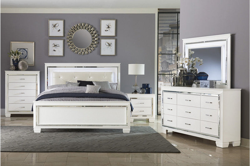 Allura White LED Panel Bedroom Set - Gate FurnitureBedroom Set