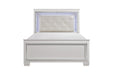 Allura White LED Queen Panel Bed - 1916W-1 - Gate Furniture