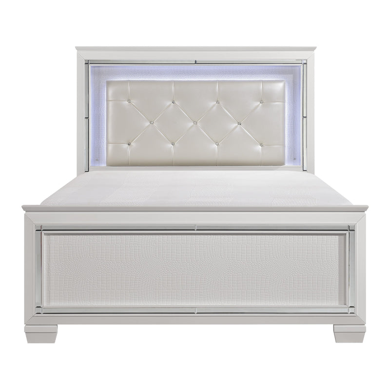 Allura White LED Upholstered Panel Bedroom Set - Gate FurnitureBedroom Set