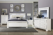Allura White LED Upholstered Panel Bedroom Set - Gate FurnitureBedroom Set