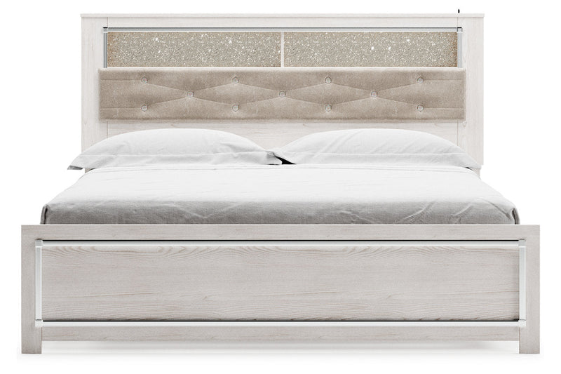 Altyra White King Panel Bookcase Bed - Gate FurnitureKing Bed