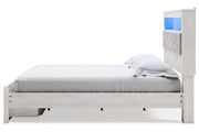 Altyra White King Upholstered Bookcase Bed with Storage - Gate FurnitureKing Bed