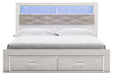 Altyra White King Upholstered Bookcase Bed with Storage - Gate FurnitureKing Bed