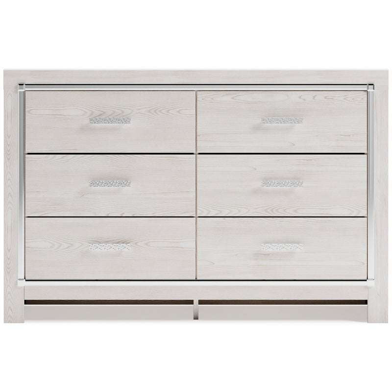 Altyra White LED Bookcase Upholstered Panel Bedroom Set - Gate FurnitureBedroom Set