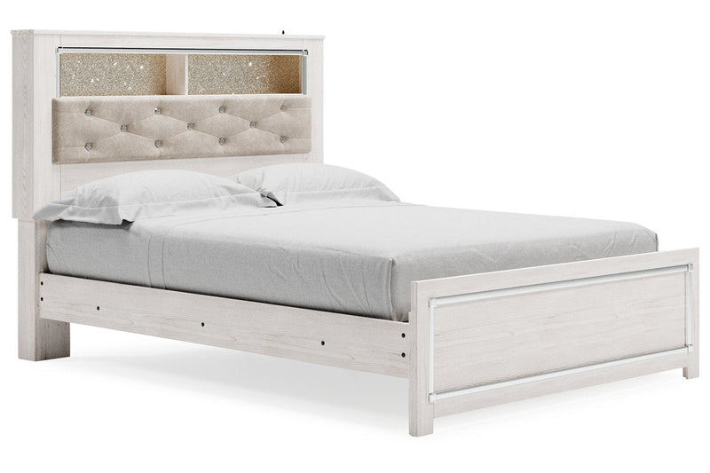 Altyra White Queen Panel Bookcase Bed - Gate FurnitureQueen Bed