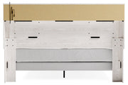 Altyra White Upholstered Bookcase LED King Panel Bed - Gate FurnitureKing Bed