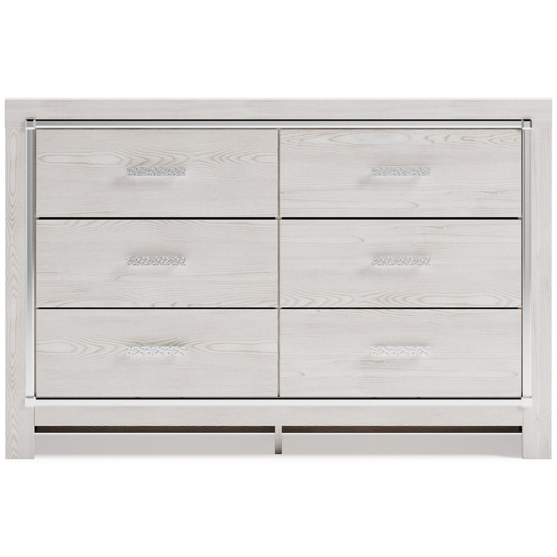 Altyra White Upholstered Bookcase LED Panel Bedroom Set - Gate FurnitureBedroom Set