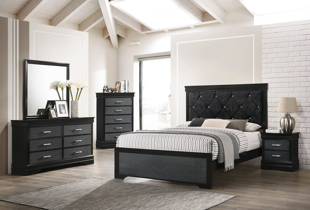 Amalia Black Panel Bedroom Set - Gate Furniture