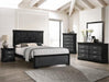 Amalia Black Queen Panel Bed - Gate Furniture