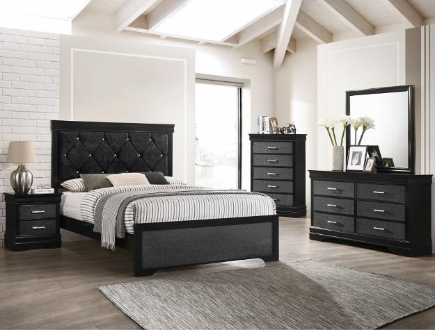 Amalia Black Twin Panel Bed - Gate FurnitureTwin Bed