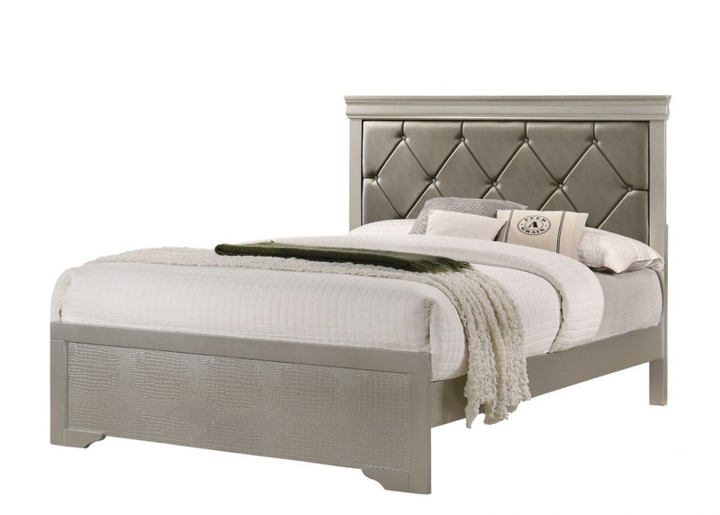 Amalia Gold King Panel Bed - Gate FurnitureKing Bed