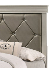 Amalia Silver Upholstered Panel Bedroom Set - Gate FurnitureBedroom Set