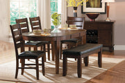 Ameillia Dark Oak Extendable Oval Dining Set - Gate FurnitureDining Room Set