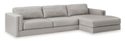 Amiata Glacier Leather 2 - Piece RAF Sectional - Gate FurnitureSectional