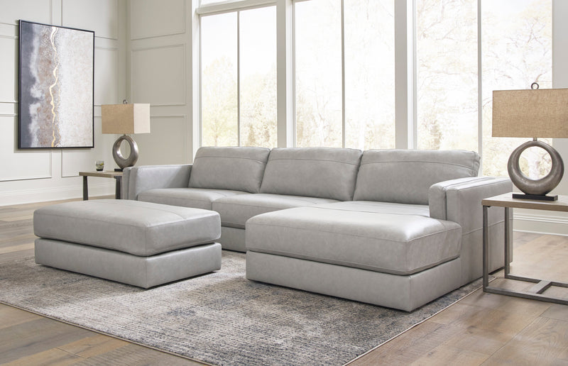Amiata Glacier Leather 2 - Piece RAF Sectional - Gate FurnitureSectional
