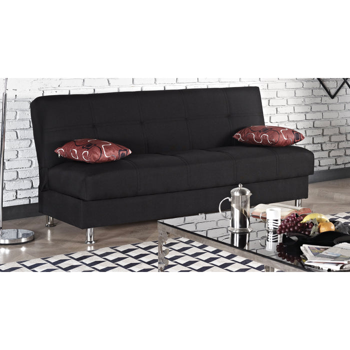 Amsterdam 75 in. Convertible Sleeper Sofa in Black with Storage - SB-AMSTERDAM - Gate Furniture