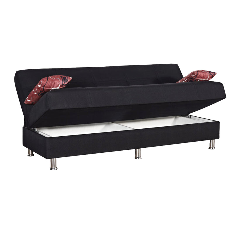 Amsterdam 75 in. Convertible Sleeper Sofa in Black with Storage - Gate FurnitureSleeper Sofa