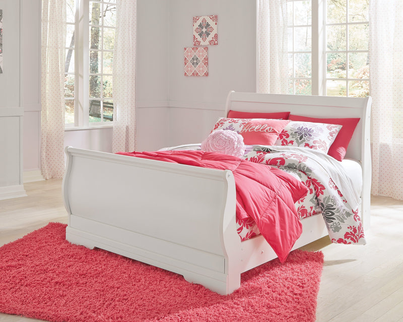 Anarasia White Full Sleigh Bed - Gate FurnitureFull Bed