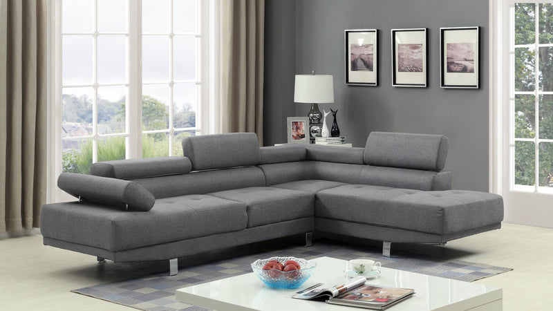 Antares Gray Linen Sectional - Gate FurnitureSectional