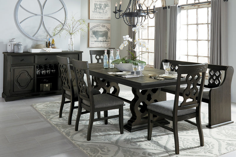 Arasina Dark Pewter Extendable Dining Set - Gate FurnitureDining Room Set
