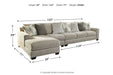 Ardsley Pewter 3 - Piece Large LAF Sofa Chaise - Gate FurnitureSectional