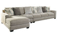 Ardsley Pewter 3 - Piece Large LAF Sofa Chaise - Gate FurnitureSectional